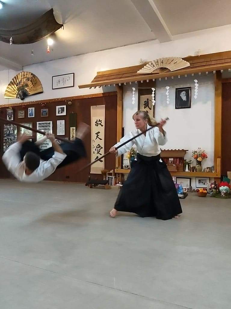 Aikido instructor teaching